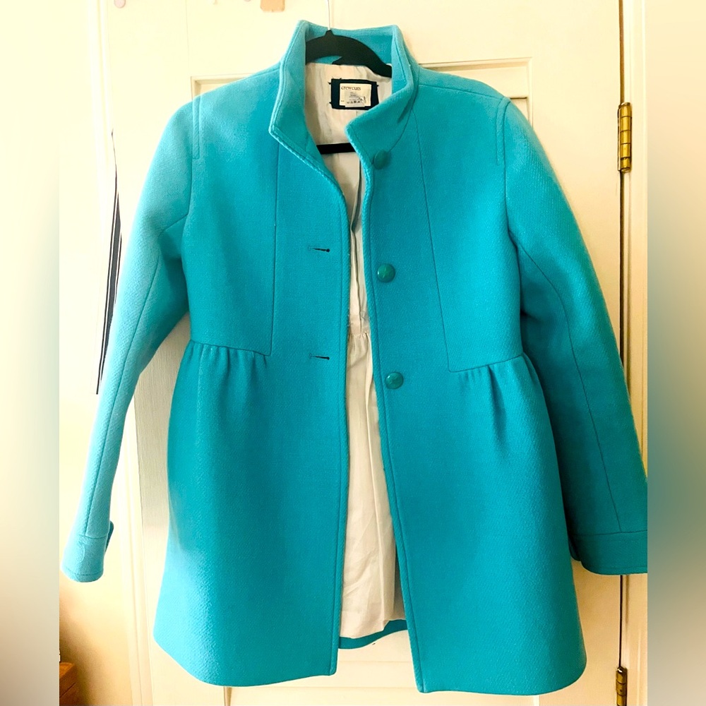 Crewcuts Vibrant Teal Pea Coat